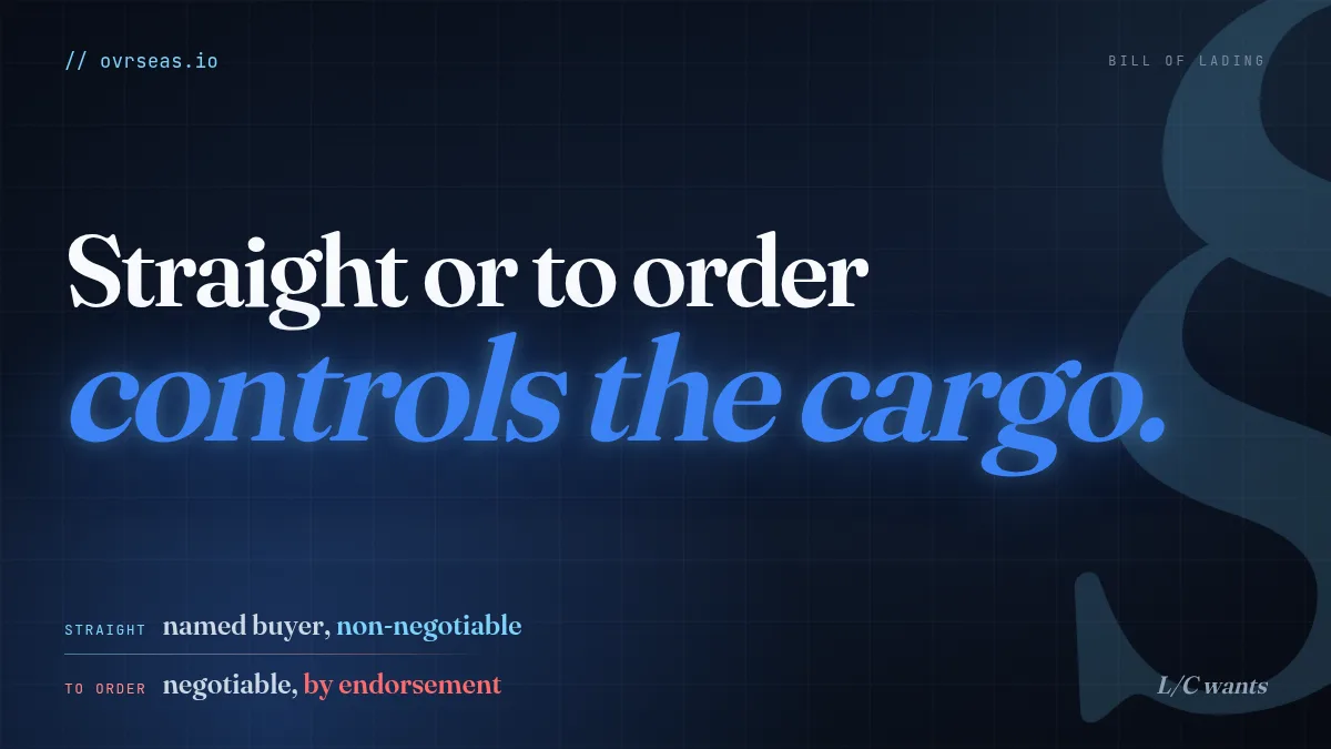 Bill of Lading Consignee: Straight vs To Order