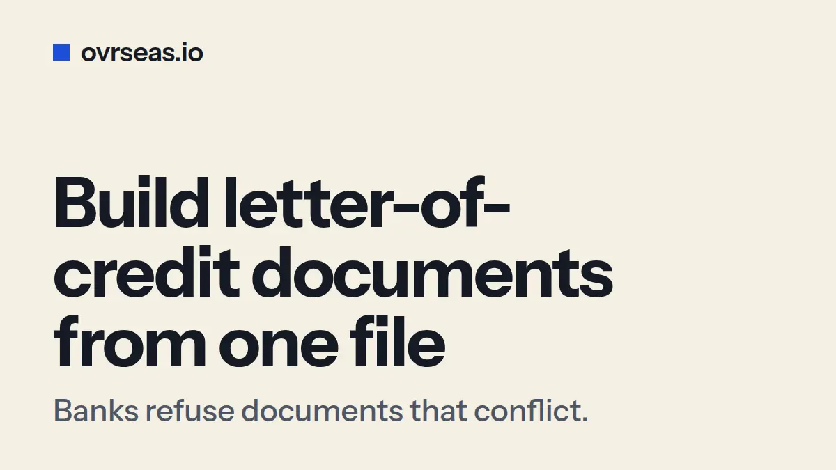 Export Documents for a Letter of Credit: One-File Workflow